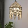 Абажур для лампы в стиле бохо, плетеный светильник ручной работы, плетеный декор, современный бохо-светильник в стиле макраме