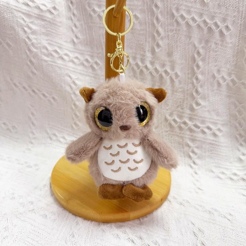 Cute Owl Plush Doll With Short Plush Material For Backpack Charm And Collectible
