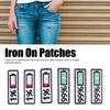 6Pcs Polyester Iron On Patches Battery Level Indicator Applique Patches Sew On Patches  For Jacket