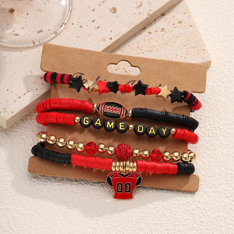 5 шт./компл. Цветной многослойный браслет ручной работы эластичный стекируемый спортивный ручной браслет Chian