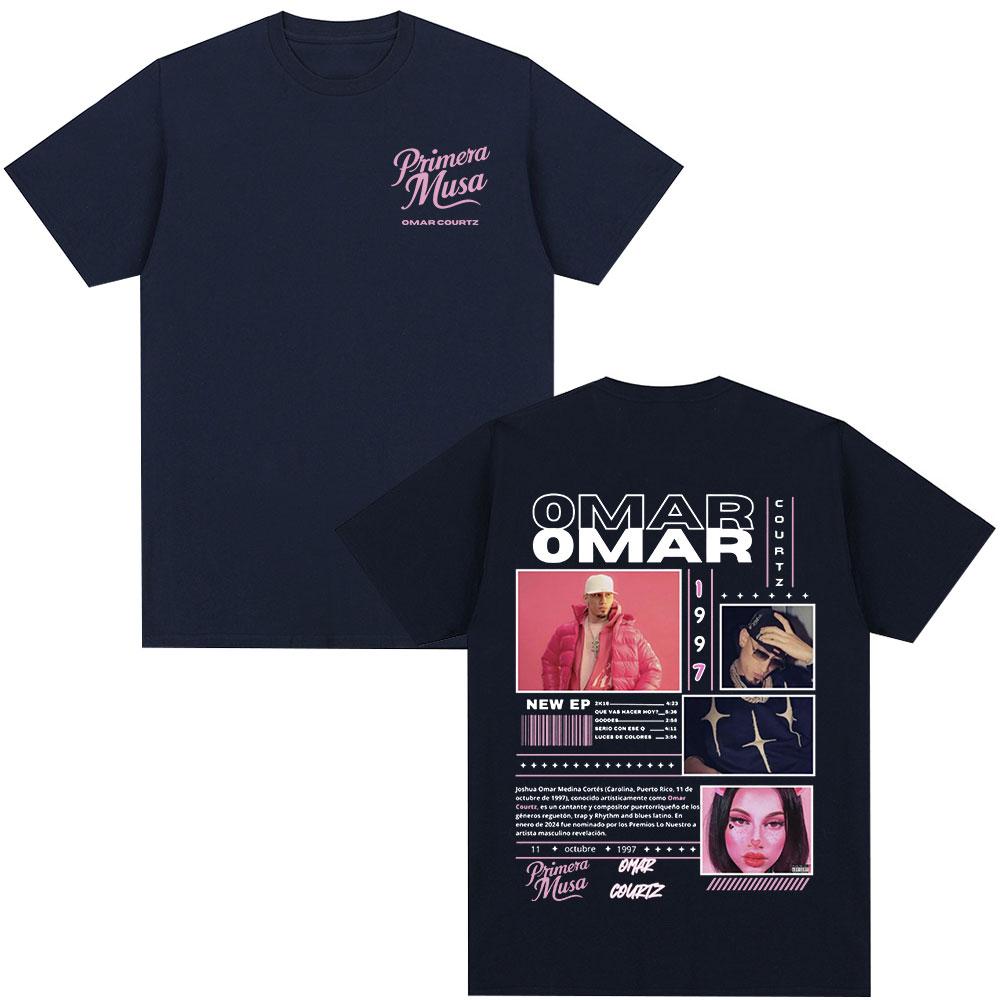 2025 Summer Omar Courtz Primera Musa Album Tour Merch 100 Pure Cotton Printed Tshirt Men Hip Hop Fashion Casual Short Sleeve
