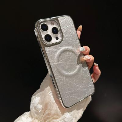 Электроplated Взрывной Рисунок Кожи для IPhone 16 для Apple 17air Чехол для Телефона 15ProMax Магнитная Зарядка