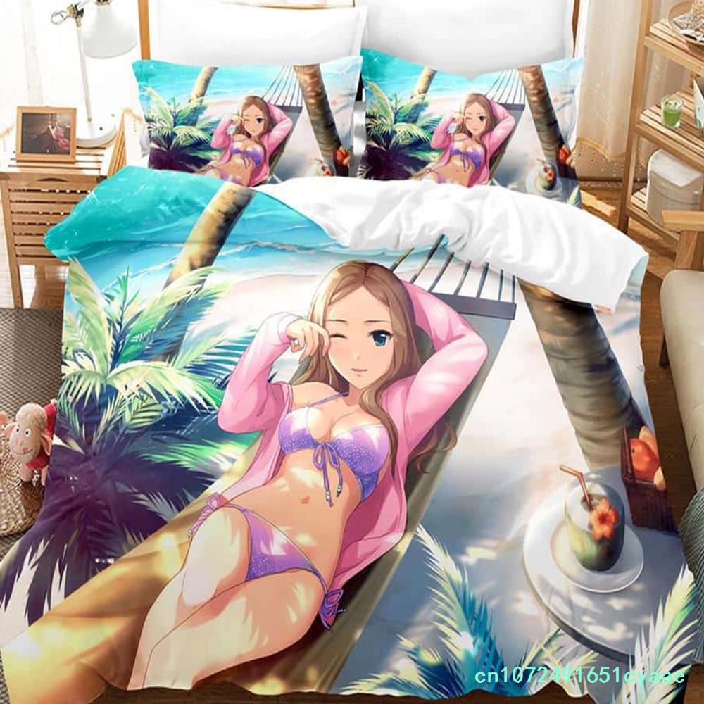Постельное белье THE iDOLM@STER Cinderella Girls Starlight Stage 3D-печать Аниме Трехкомпонентный набор Взрослый Детский Спальня Комплекты Пододеяльников