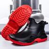 Fashion New Short Men's Rain Shoes Outdoor Thick-soled Non-slip Water Shoes PVC Construction Site Waterproof Overshoes Solid Color Rain Boots