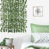 12 шт., 210 см, зеленые искусственные листья плюща, гирлянда, растение, виноградная листва для домашней комнаты, свадебный декор, пластиковая веревка из ротанга, украшение на стену