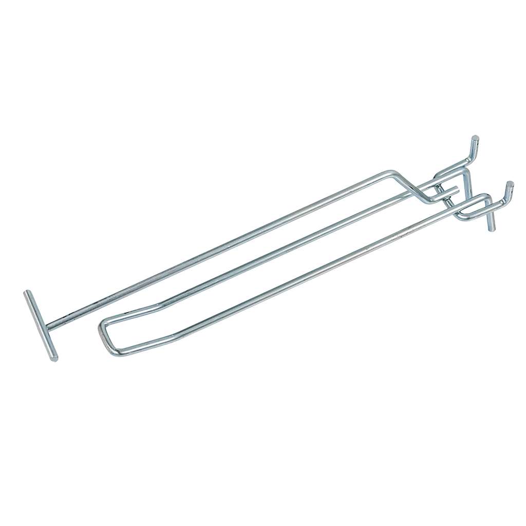 Double hanger with arm for EURO Mega-M perforated price tag L-20cm fi4 zinc N