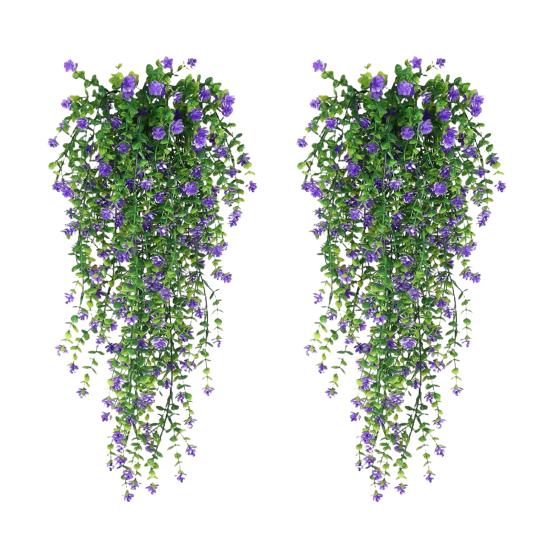 1/2 шт. висячие искусственные цветы, устойчивые к лозе растения, искусственные свисающие цветочные УФ-пластиковые растения плюща для дома