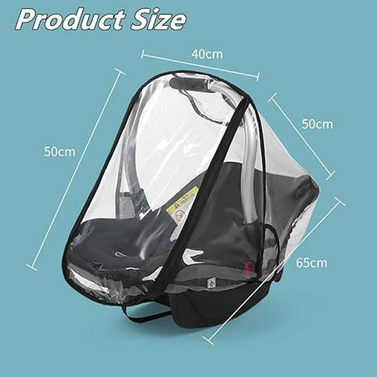 Прозрачный дождевик из ЭВА для переноски ребенка, автокресла и коляски