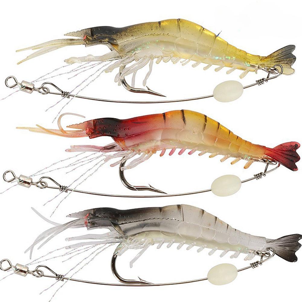 Приманка для креветок с крючками, светящиеся мягкие рыболовные приманки, приманка для креветок, силиконовая приманка, приманки, рыболовный инструмент FlySand