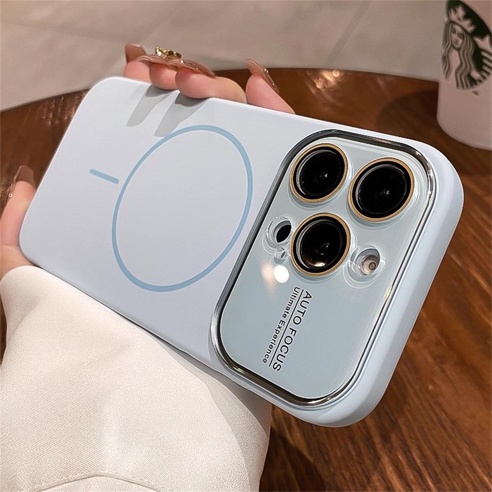 Продвинутый Жидкий Силикон Для Чехла Телефона Magsafe Для iPhone 17 Pro Max 16 14 15 13 Магнитная Зарядка Защитная Крышка Стеклянного Объектива