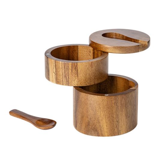 2-слойная солонка и перечница с ложкой, магнитная поворотная крышка, пылезащитная коробка для приправ, вращающийся дизайн, кухонный помощник для сервировки