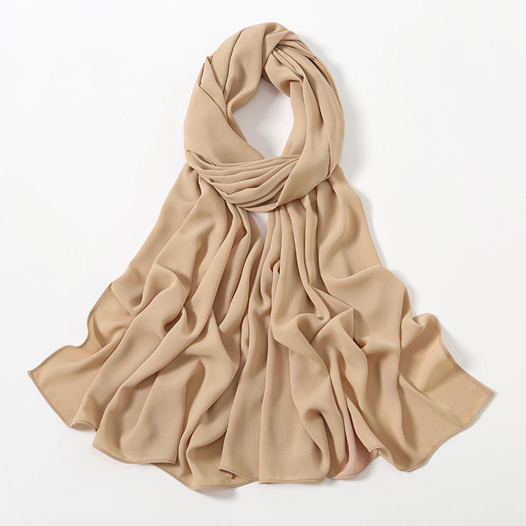 Женский однотонный длинный шарф, универсальный головной платок, шарф