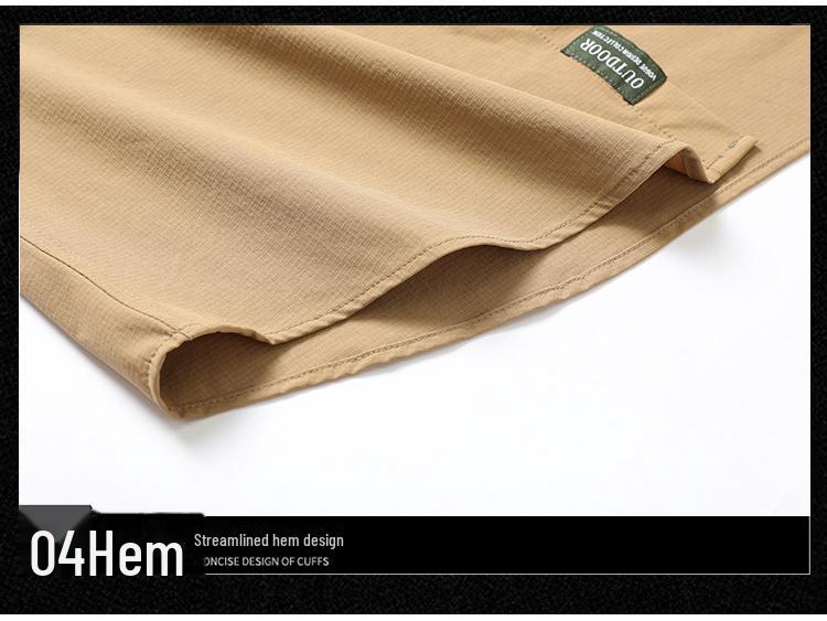 2024 Новый мужской быстросохнущий военный костюм с несколькими карманами - рубашка с длинными рукавами, не требующая глажки, для весны/осени