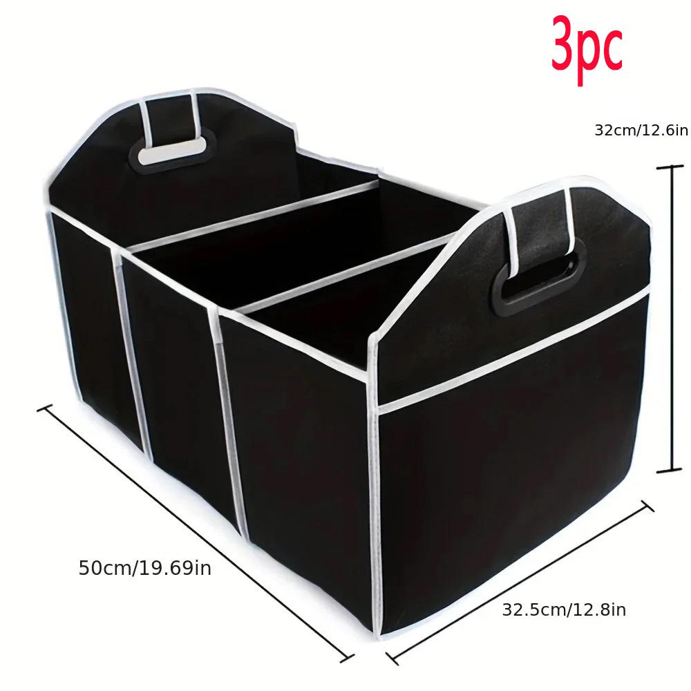 1/2/3pc Portable Waterproof Car Trunk Organizer Car Storage Bag with 3 Compartments - Ideal for SUV, Truck, Van, and Sedan