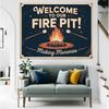 2D Flat Printing Vintage Campfire Backdrop for S'mores Night and Family Gathering Photoshoot