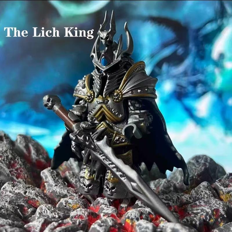 Король-лич Стиль Warcraft Строительная Фигурка Броня Меч Плащ Коллекционная Игрушка-фигурка для Фанатов Подарок Мальчикам Новинка Горячая Распродажа