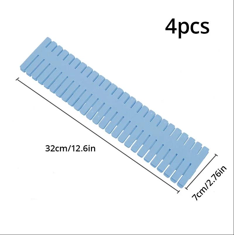 4 шт. Регулируемый разделитель для ящика, бытовой, для хранения, шкаф, нижнее белье, носки, свободное разделение, пластиковая доска, органайзер для ящика