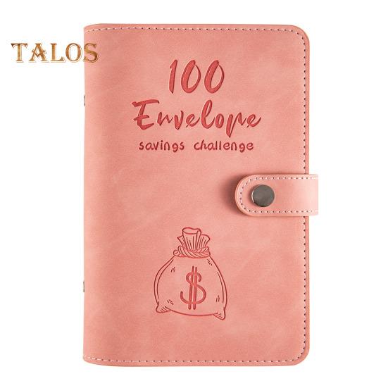 Бюджетная книга из мягкой искусственной кожи формата А6 с сумкой на молнии, счетчик расходов на 100 дней, хранилище для монет, карточек, планировщик для экономии денег