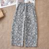 Retro Jacquard Scimitar Pants Women's High Waist Casual Pants 1116 New Loose Versatile Skinny Sickle Pants