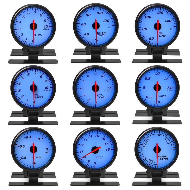 60MM Car Water Temperature Gauge 20-130 Celsius With Water Temp Sensor 10mm Tachometer Boost Voltmeter Vacuum Oil Press Gauge