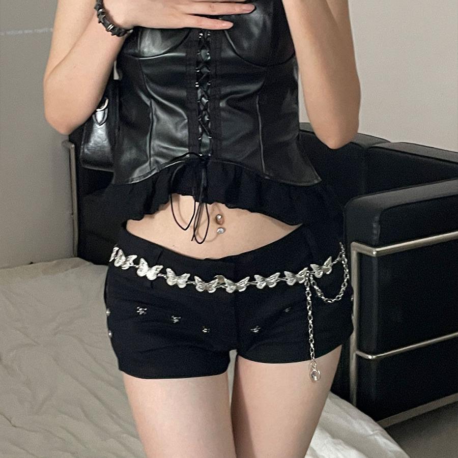 Metal Waist Chain Accessories Dress Spice Girl Xiaoxiangfeng Simple Butterfly Thin Belt Summer