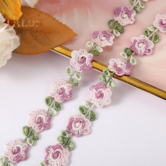 Цветочная кружевная отделка лента яркий цвет широко используется DIY ремесла вышитые крючком кружева отделка ткани украшения для шитья