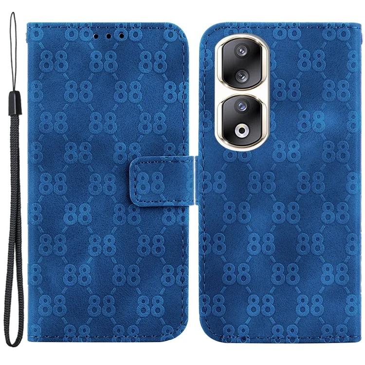 Shockproof Leather Cover for Honor 90 Pro Double 8-Shape Imprinted Wallet Stand Phone Case