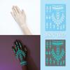 Lasting Henna Tattoo Sticker Glow in the Dark Fake Lace Tattoos Luminous Temporary Tattoos  Girls