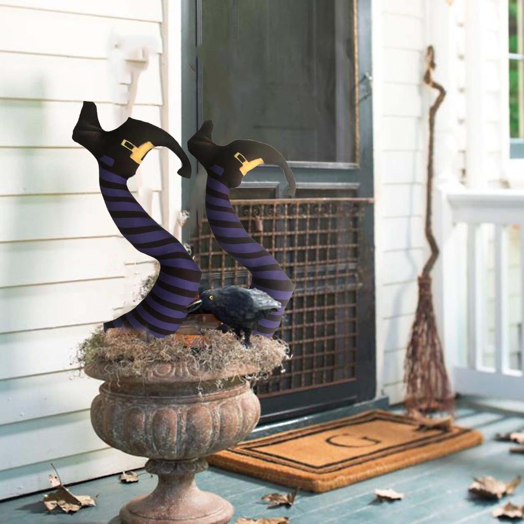 Halloween Witch Drop Witch Broom' Garden Potted Garden Decoration Ornaments