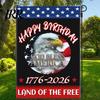 Veterans Day Garden Flag 250th Anniversary America 250 Years of Freedom Patriotic Banner Front Yard Decor 4th July Sign for Independence Memorial Gift