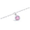 [Q8229] - Silver Anklet 'Linda' Pink Silver (rhodium-plated) - 25 Cm 5 Mm