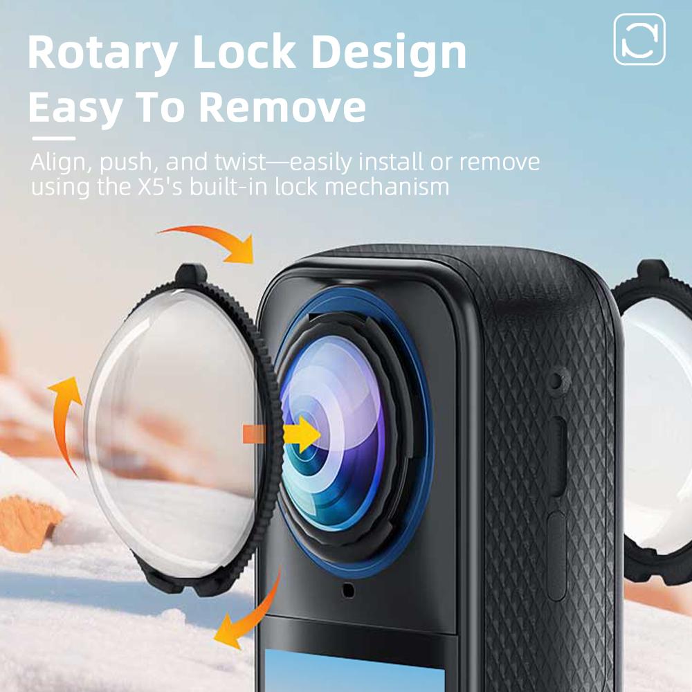 Flymile Premium Lens Guard для Insta360 X5 Camera Accessories Высокопрозрачная закаленная стеклянная защита объектива от царапин