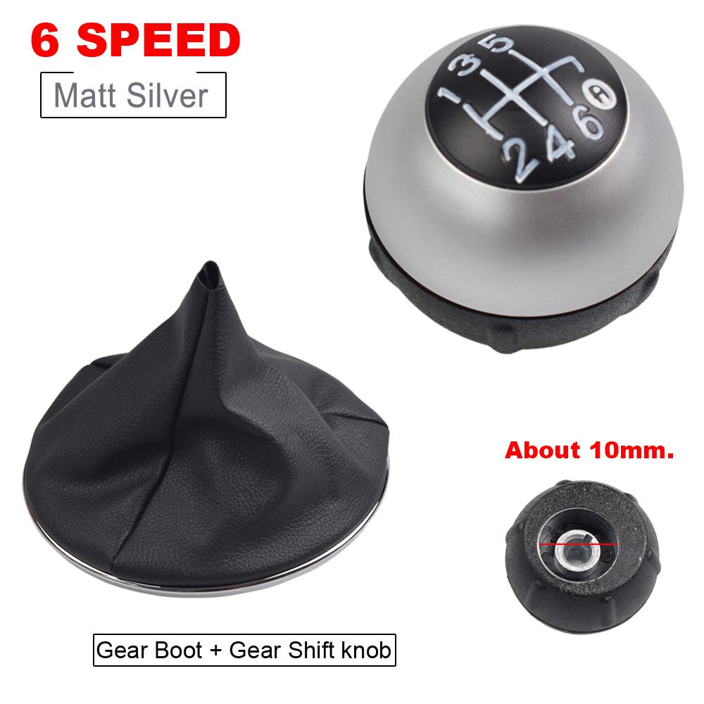 5 6 Speed Gear Shift Knob for Fiat 500 2012-2018 Chrome+Red 55344048
