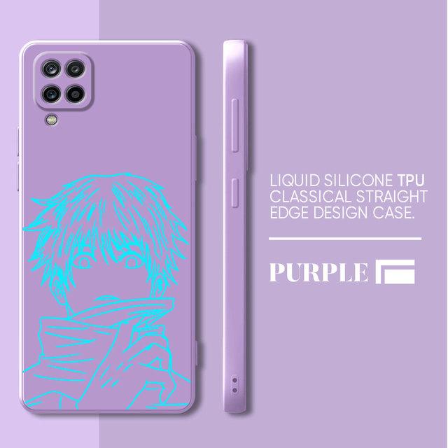 Cartoon Jujutsu Kaisen Phone Case For Samsung Galaxy A71 A21s A01 A03s A70 A31 A02 A51 A50 A11 Silicone Square Liquid Cover Bag