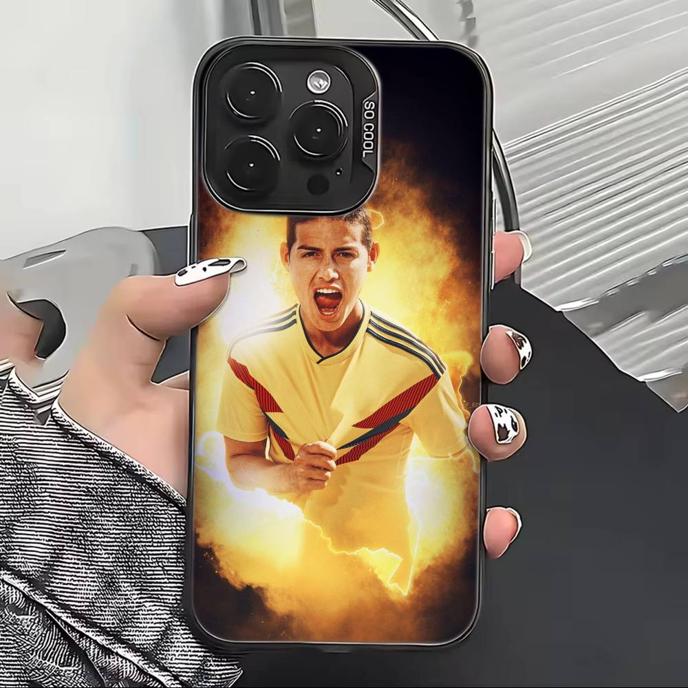 Football J-James Rodriguez Phone Case For iPhone 17,16,15,14,13,12,11 Plus,Pro Max,XS,Colorful Silver Black Cover