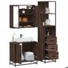 VidaXL Ensemble De Meubles De Salle De Bain 3 Pcs Chêne Marron, Armoire De Rangement, Armoire De Bain, Meuble De Toilette 3301129