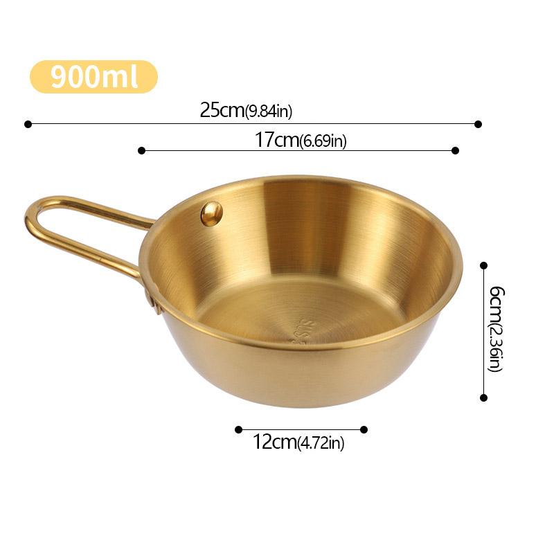 304 Нержавеющая сталь Бытовая корейская кухня Чаша с ручкой Рис Вино Чаши Соус Приправа Блюдо Сервировка Кухонная Посуда