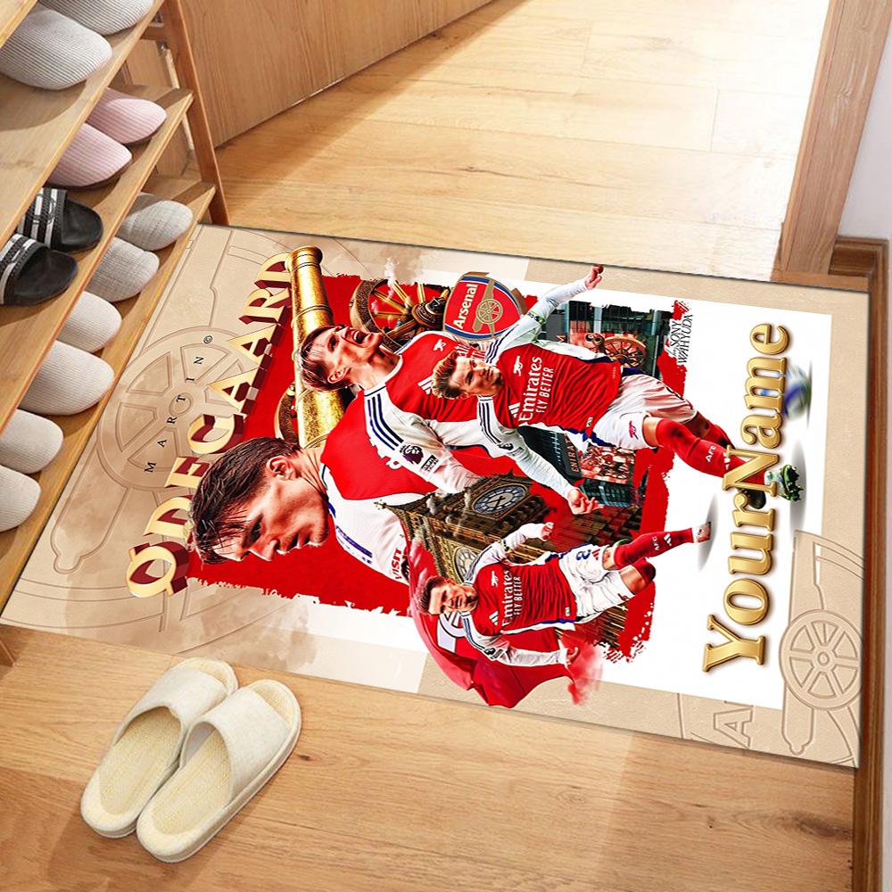 Arsenal Customize Text Carpet Suitable for Bedrooms Entryway Balcony Decorate room Anti-slip Rug Office home decor Best for Christmas