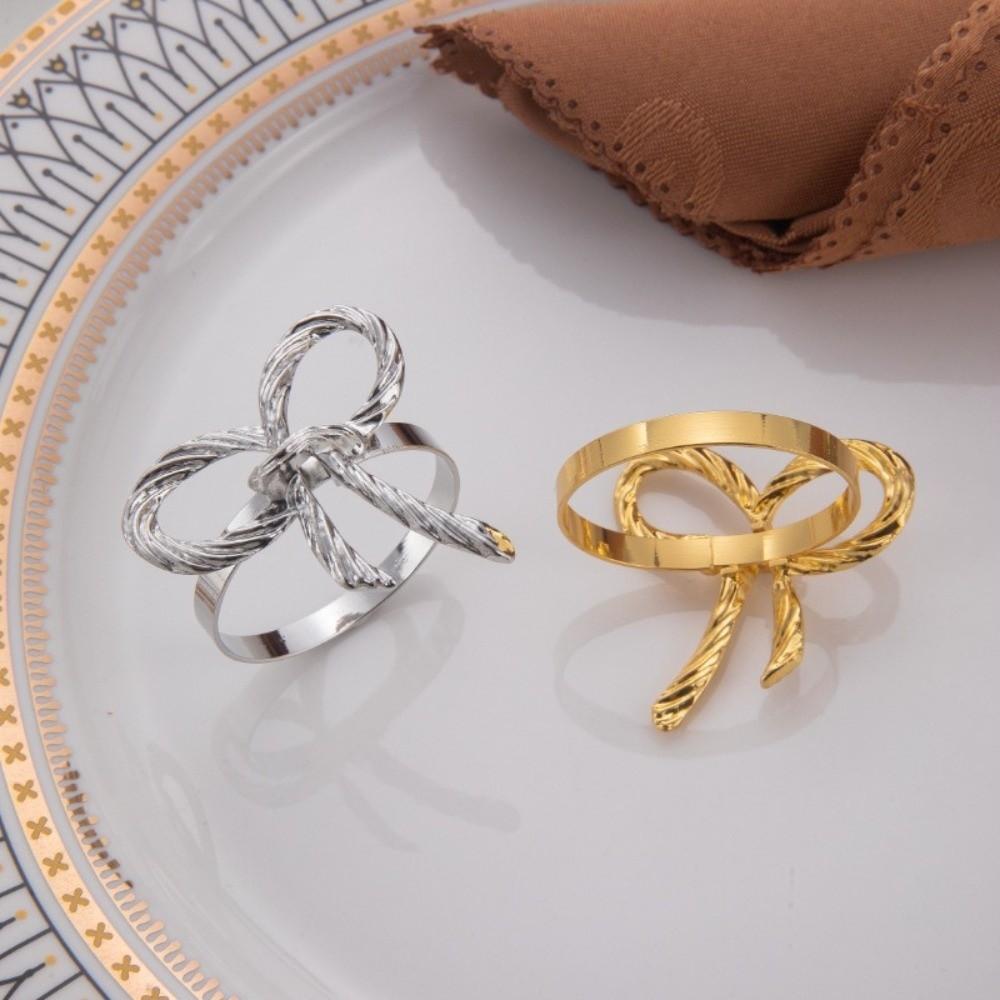 6 Pieces Sturdy Metal Napkin Holder Elegant Napkin Buckle Holiday Decor Tissue Ring Banquet Party