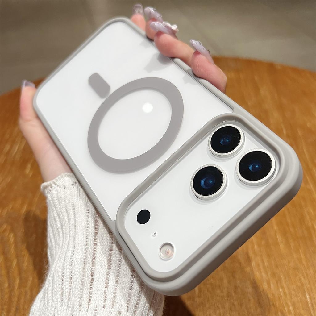 Чехол Magsafe для iPhone 17 AIR 16 E 15 14 13 12 11 ProMax Акриловая Жесткая Защитная Крышка Матовый Леденец Беспроводная Зарядка Прозрачный