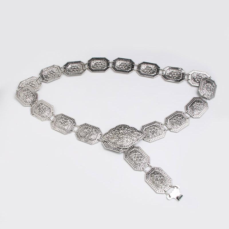 Женский ретро этнический металлический пояс-цепочка на талию для танца живота и украшения платья