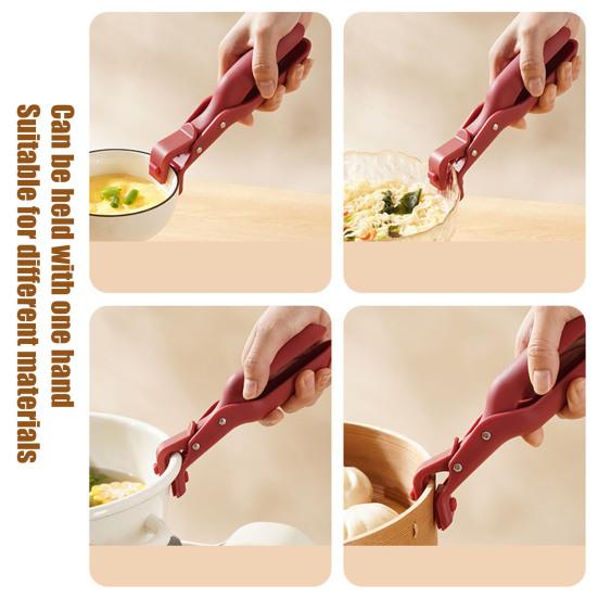 2Pcs Anti-Slip Bowl Clip Hot Plate Grippers Multi-Function Safety Grip for Microwave Pizza Pan Hot Bowls Easy To Clean Kitchen Tool