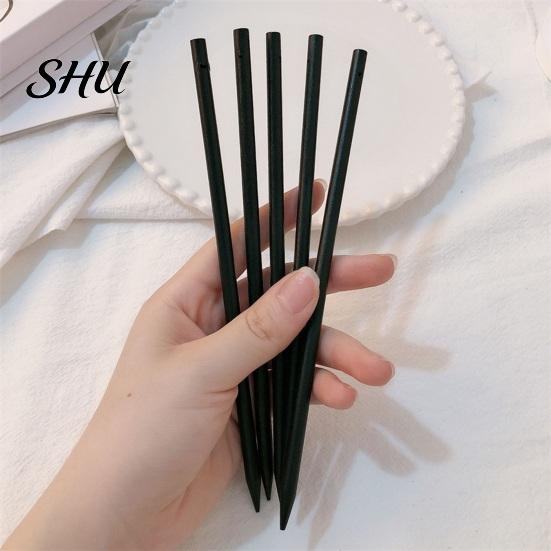 Slip-free Hair Clips 2Pcs Chinese Style Hairpin Black Wood Chopsticks Stick High Bun Hairpins Women Long Pin Decoration Fashion Accessories