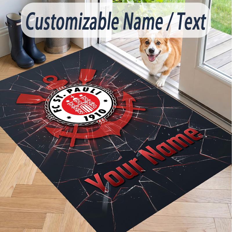 Custom Text Printed Rug FC St. Pauli Non Slip Floor Carpet For Home Room Decor