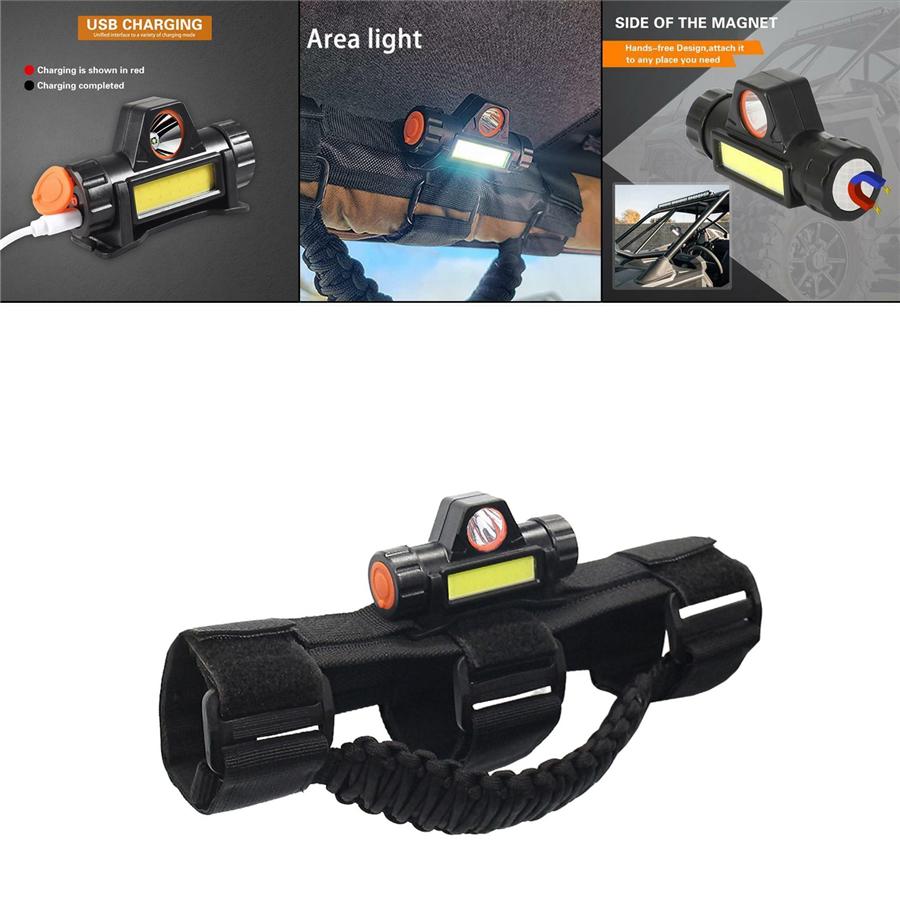 1x Ручки на дугу безопасности с плафоном для Jeep Wrangler YJ TJ JK JL 1945-2021