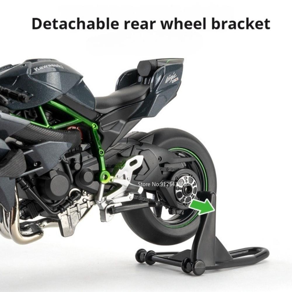 1:Модель мотоцикла Kawasaki H2R 400 Масштаб 1:12 Игрушечный автомобиль Сплав Топливный бак Резиновые шины Мотоциклы Амортизация Игрушки для детей Подарок