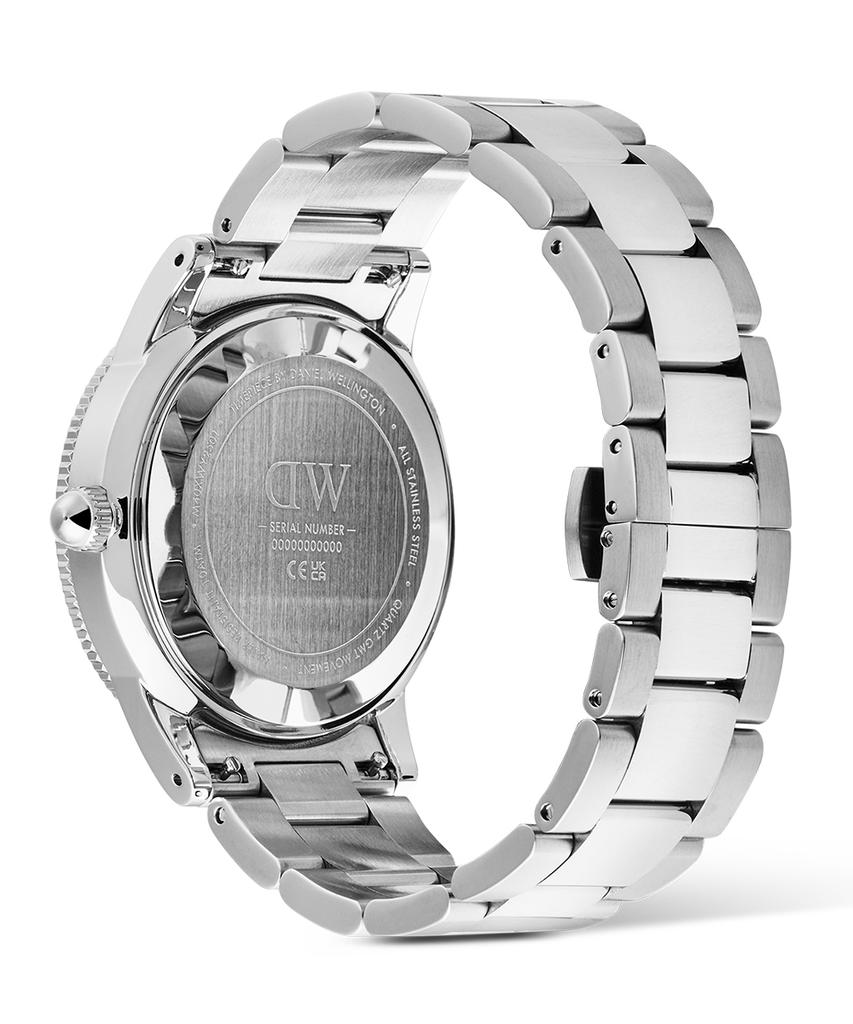 Danielwellingteon Iconic Gmt Link Men'S Metal Watch Black/Green Ceramic Bezel