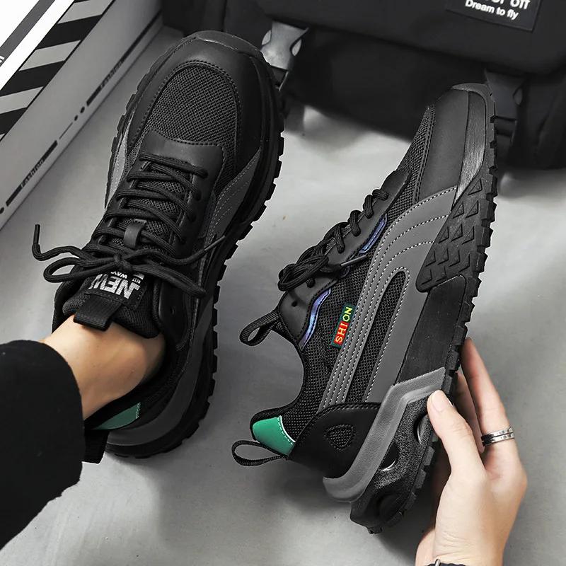 New Men'S Casual Shoes Breathable Mens Sports Shoes Hard Wearing Comfortable Men Thick-Soled Running Shoes Zapatillas Informales