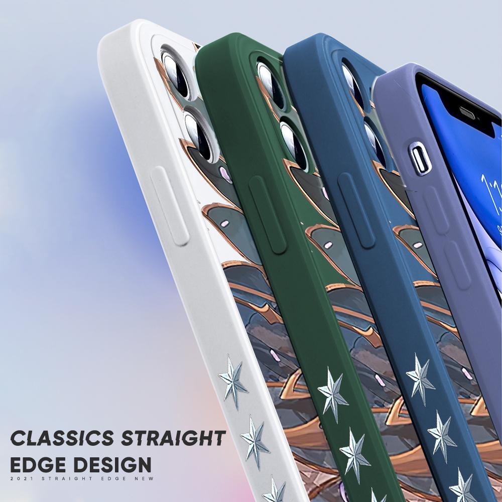 Cartoon Anime Phone Case for iPhone 15 14 13 12 11 Samsung Galaxy S23 S22 A52 A52S Soft Full Protection Square Liquid Silicone Cover