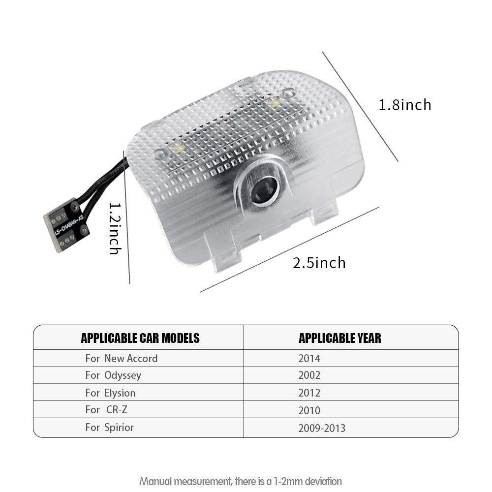 For Honda Acc02pcs/set For Honda Accord Odyssey Elysion CR-Z Spirior Auto Accessories Car Door Welcome Light Led HD Projector Lamp